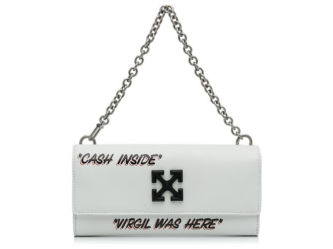 Off White Off-White Portefeuille Jitney Quote Blanc sur Chaîne