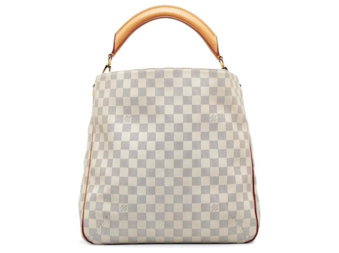 LOUIS VUITTON Damier Azur Soffi White Shoulder Handbag