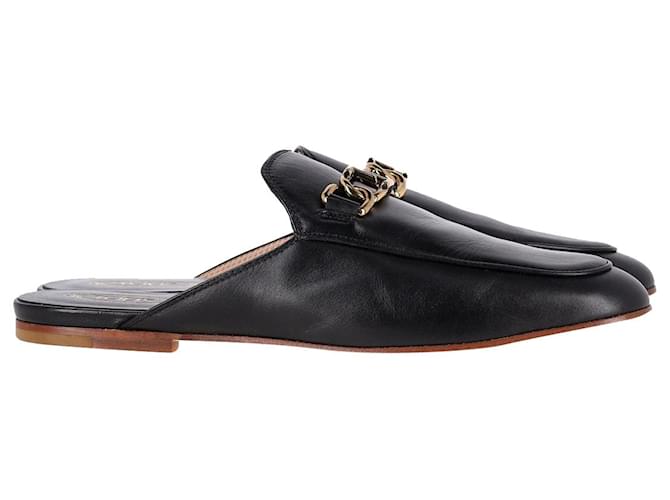 Tod's Flat Mules in Black Leather  ref.1040708