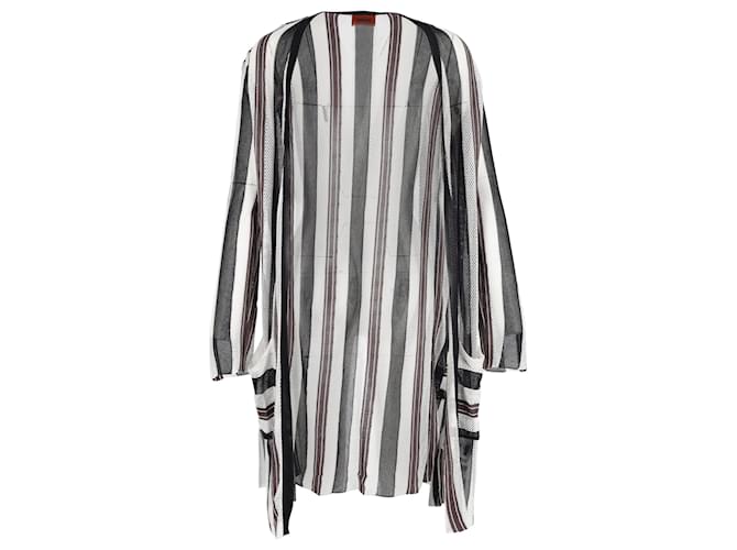 Missoni Striped Long Cardigan in Black and White Rayon Multiple colors Cellulose fibre  ref.1040710