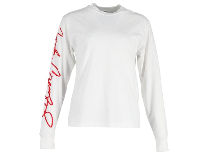 Re/Done RÉ/Done x Cindy Crawford Sweat-shirt à col rond en coton crème Blanc Écru  ref.1040748