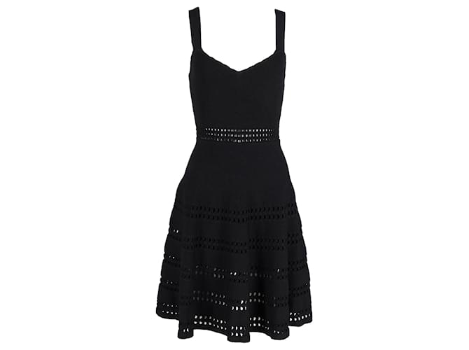 Maje Perforated Sleeveless Dress in Black Cotton  ref.1040752