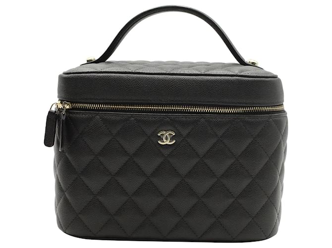 Chanel Quilted Vanity Case in Black Caviar Leather  ref.1040777