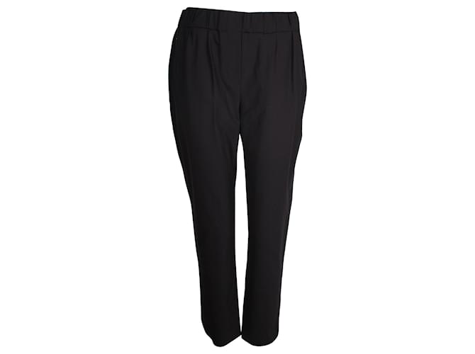Pantalones cropped Brunello Cucinelli de algodón negro  ref.1040794