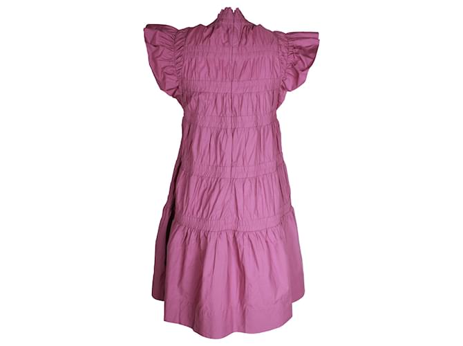 Sea New York Steph Flutter-Sleeve Tunic Dress in Pink Cotton  ref.1040795