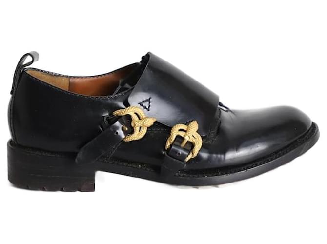 Valentino Garavani Valentino Serpentine Monk Shoes in Black Leather  ref.1040797