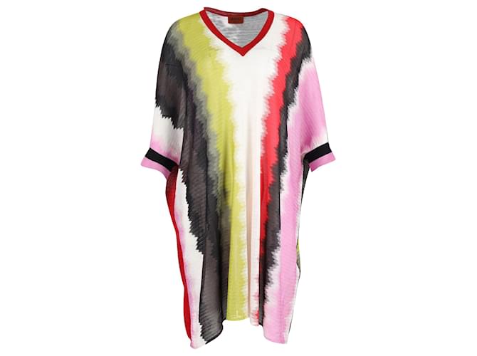 Missoni-Kleid mit V-Ausschnitt aus mehrfarbigem Rayon Mehrfarben Strahl Zellulosefaser  ref.1040805