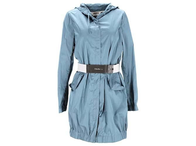 Autre Marque 'S Max Mara Raincoat in Blue Polyester  ref.1040810