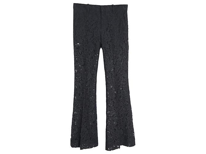 Pantalones acampanados de encaje Gucci en algodón negro  ref.1040849