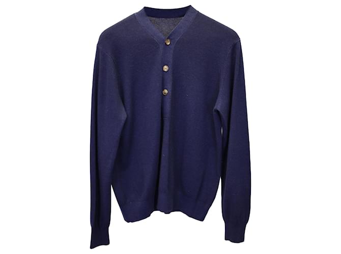 Suéter Missoni de manga comprida em caxemira azul marinho Casimira Lã  ref.1040866