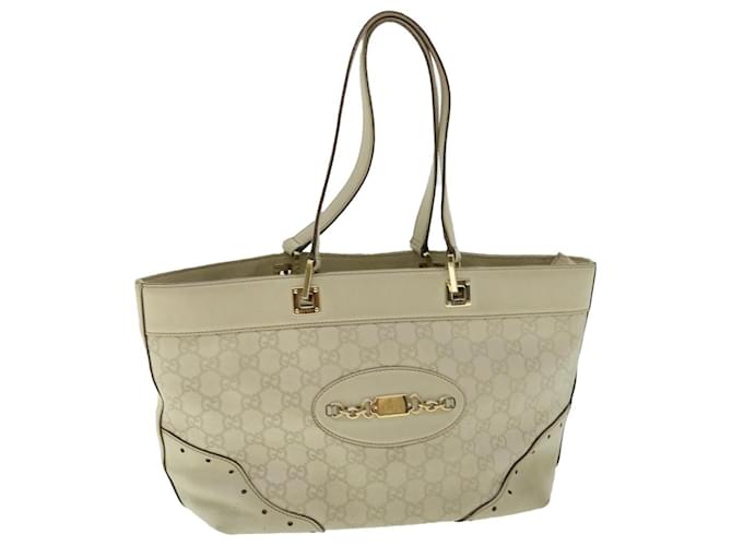 GUCCI GG Canvas Guccissima Shoulder Bag White 145993 Auth bs7287  ref.1040956