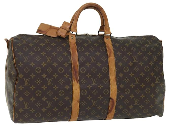 Louis Vuitton Monogram Keepall Bandouliere 55 Boston Bag M41414 LV Auth fm2581 Cloth  ref.1040978