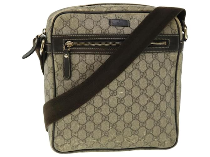 GUCCI GG Supreme Shoulder Bag PVC Leather Beige 201448 520981 auth 50987  ref.1040998