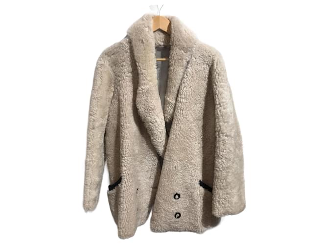 INES ET MARECHAL  Coats T.International M Fur Beige  ref.1041039