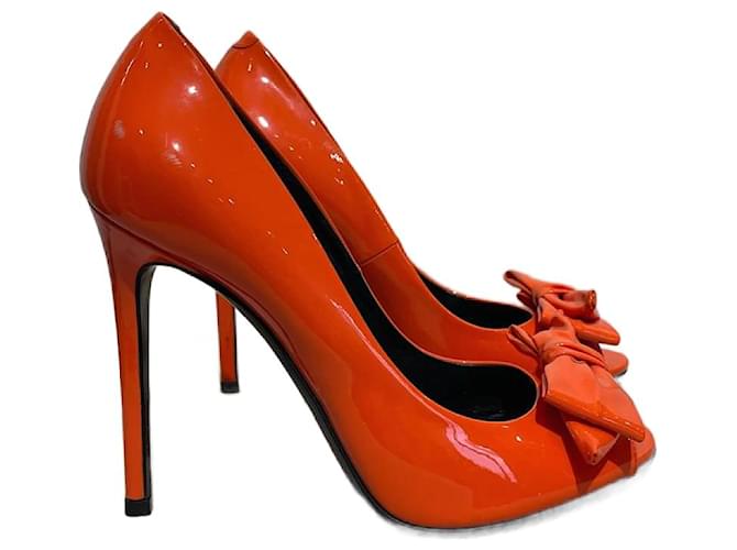 GUCCI  Heels T.eu 37.5 Patent leather Orange  ref.1041048