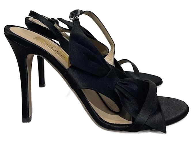 VALENTINO GARAVANI  Sandals T.eu 38 cloth Black  ref.1041054