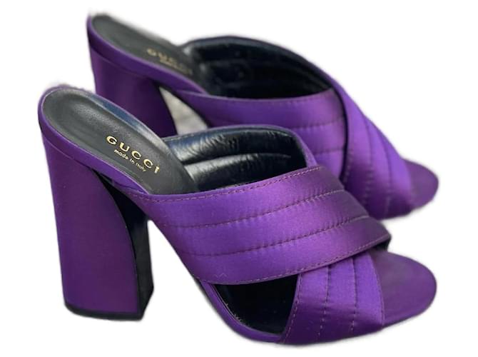 GUCCI  Sandals T.eu 38.5 cloth Purple  ref.1041058