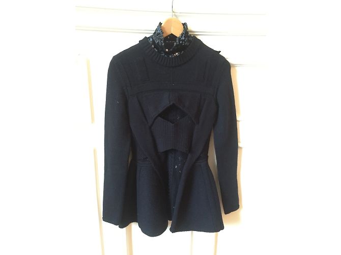 DIOR Strickwaren T.International S Wolle Blau