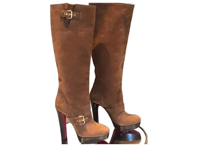 Christian Louboutin Harletty Brown Suede  ref.1041112