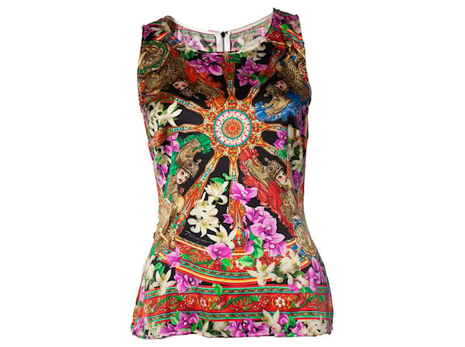 Autre Marque DOLCE & GABBANA, Multicoloured sleeveless top Multiple colors Silk  ref.1041160