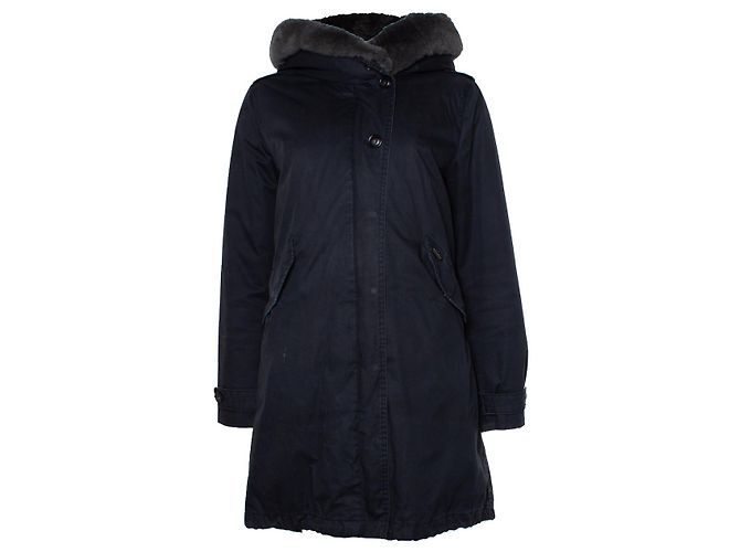 WOOLRICH, Parka mit Fellkapuze in Schwarz
