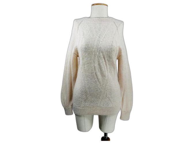 & Other Stories Beige Strickpullover Mohair Wolle S