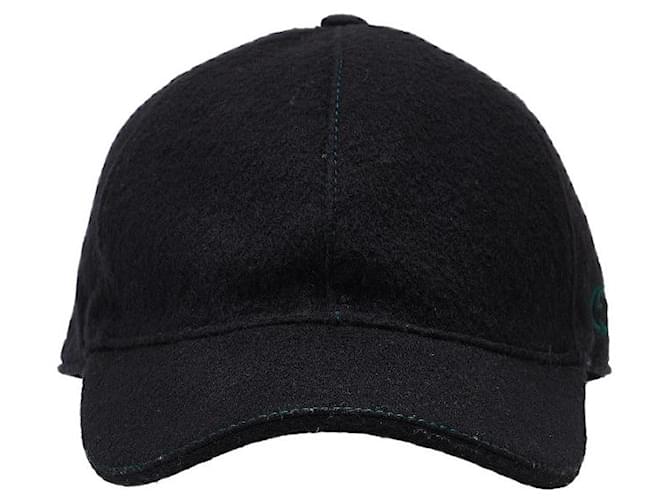 Gucci Casquette de baseball en laine Toile Noir  ref.1041189