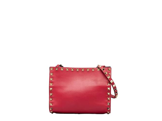 Valentino Leather Rockstud Crossbody Bag Pink  ref.1041220