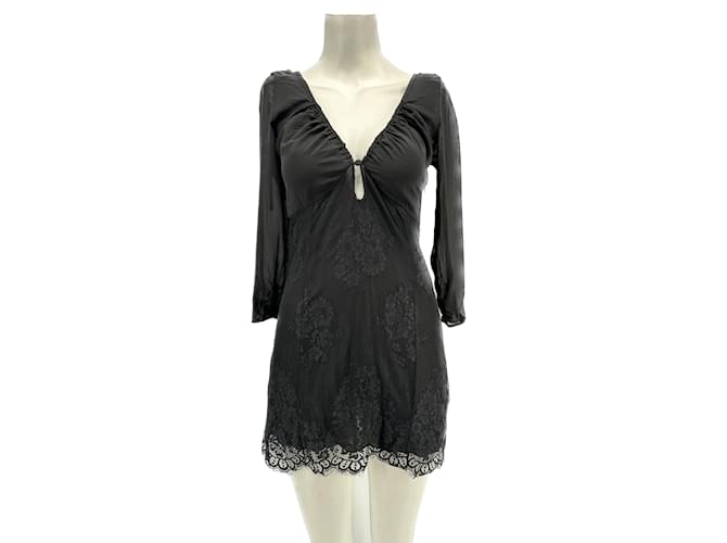Autre Marque NON SIGNE / UNSIGNED  Dresses T.fr 36 silk Black  ref.1041245