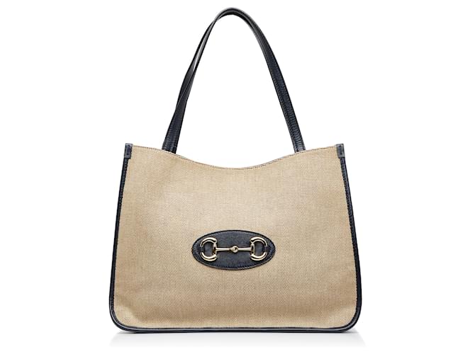 Gucci Horsebit 1955 Canvas Tote Bag in Beige - Gucci