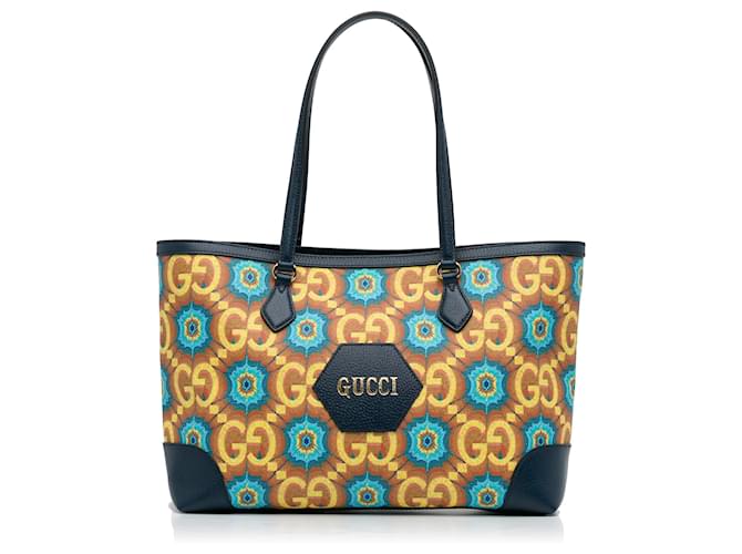 Ophidia leather-trimmed printed coated-canvas tote bag