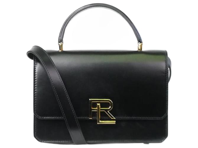 Ralph Lauren Black RL 888 Box calfskin crossbody bag Leather  ref.1041445