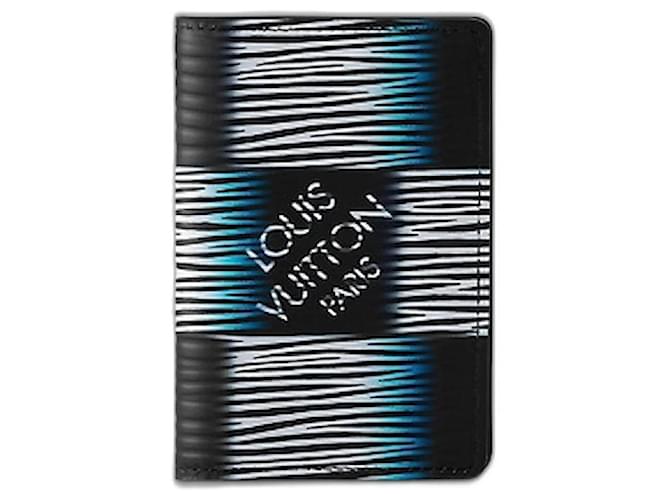 Louis Vuitton Organizador LV Pocket a cuadros Negro Cuero  ref.1041481