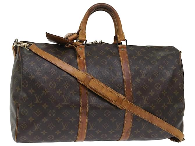 Louis Vuitton Monograma Keepall Bandouliere 50 Boston Bag M41416 LV Auth th3911 Lona  ref.1041540