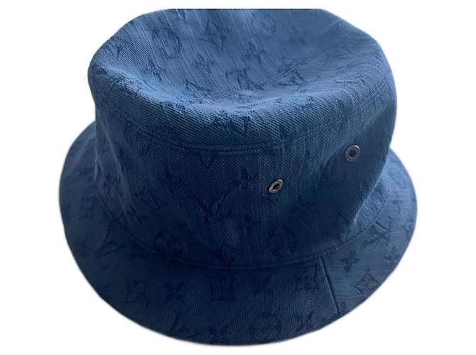 Louis Vuitton cappelli Blu Cotone  ref.1041626