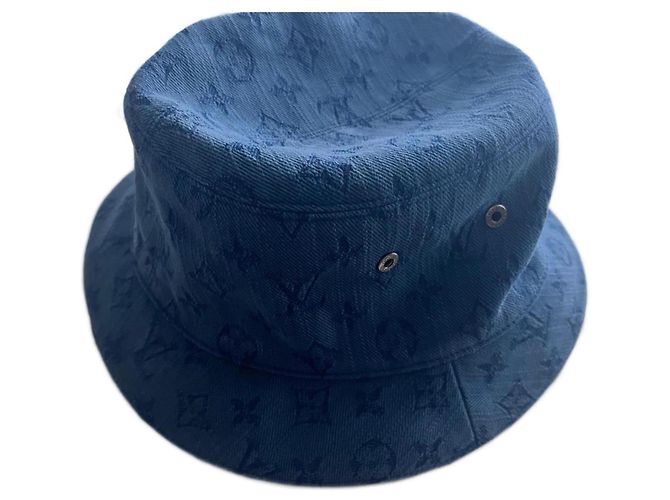 Cappello Louis Vuitton Monogram Jacquard in cotone blu