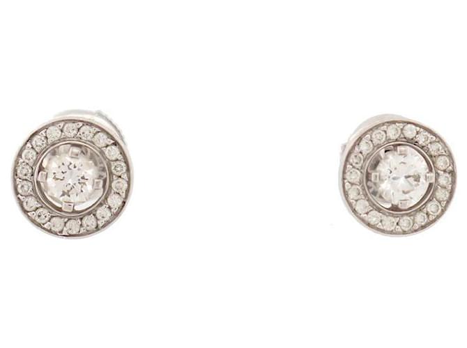 BOUCHERON AVA WHITE GOLD EARRINGS 18k diamonds 0.68CT EARRINGS Silvery  ref.1041934