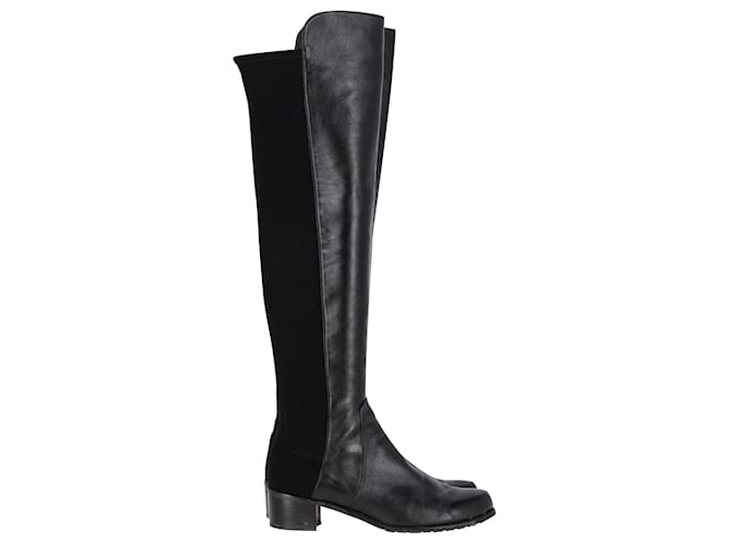 Stuart Weitzman Reserve Cuissardes Knee Boots in Black Leather  ref.1042140
