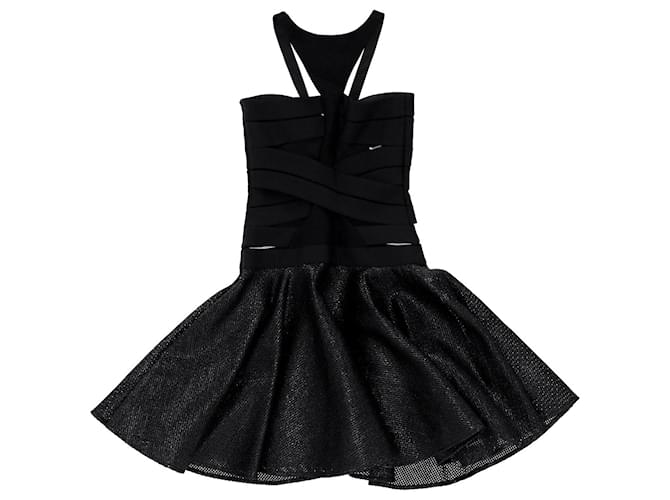 Vestido de festa Versace Crisscross em algodão preto  ref.1042153