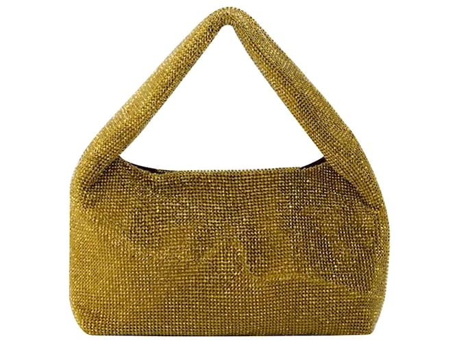 Donna Karan Mini borsa da ascella in cristallo - Kara - Rete - Oro D'oro Metallico  ref.1042178