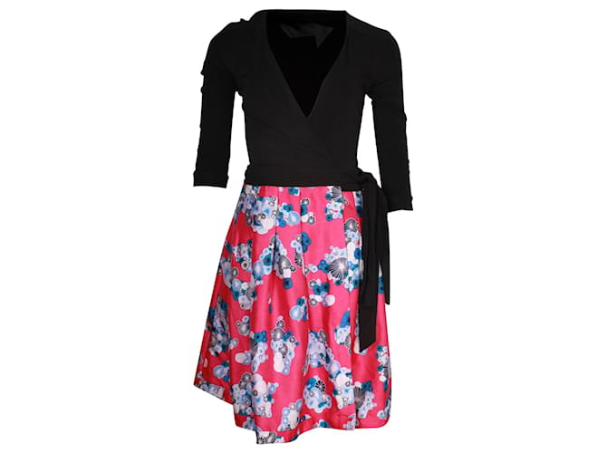 Diane Von Furstenberg Jewel Floral Long-Sleeve Wrap Dress in Multicolor Wool and Silk Multiple colors  ref.1042202