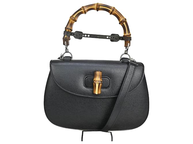 Gucci Bamboo Black Leather  ref.1042232