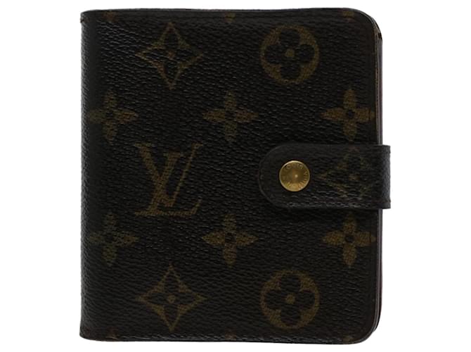 Louis Vuitton Compact zip Marrom Lona  ref.1042431