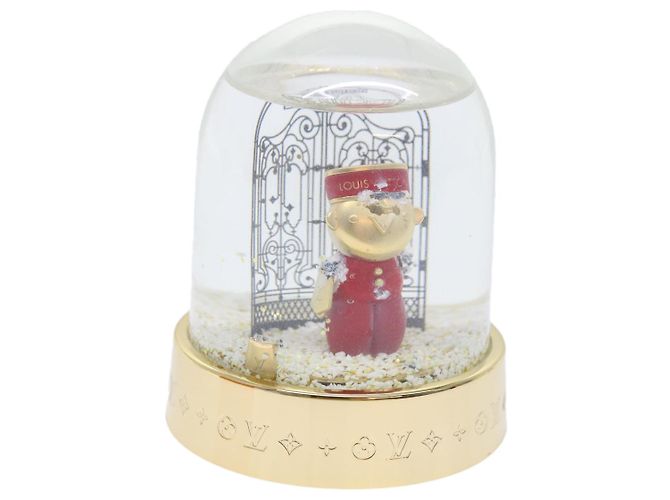 LOUIS VUITTON gaston snowball Bola de nieve Clear Gold GI0550 LV Auth 51069 Dorado