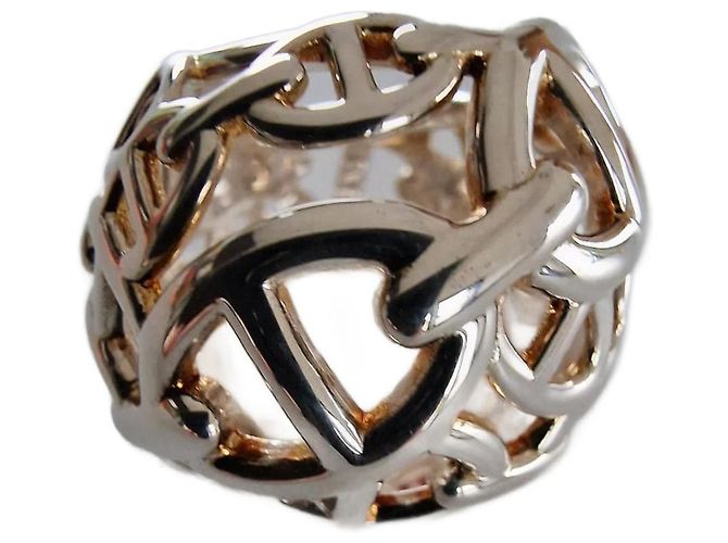 Hermès Anillo CADENA ANCLA ENCADENADA Plata Plata