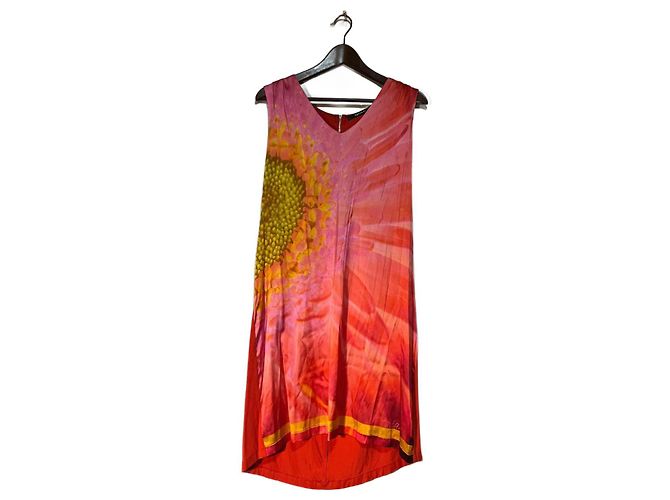 Autre Marque Abito TAVIANI rosa arancione e rosso in cotone Multicolore