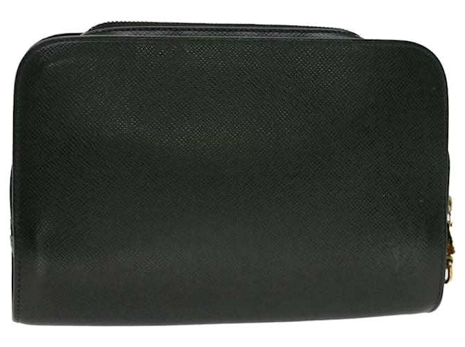 Louis Vuitton Baikal Green Leather Clutch Bag (Pre-Owned)