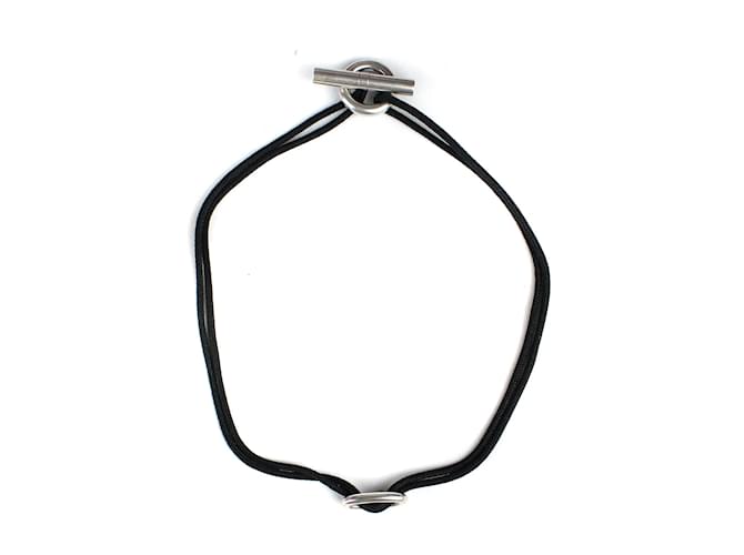 Hermès HERMES Necklaces Black Silver  ref.1042762