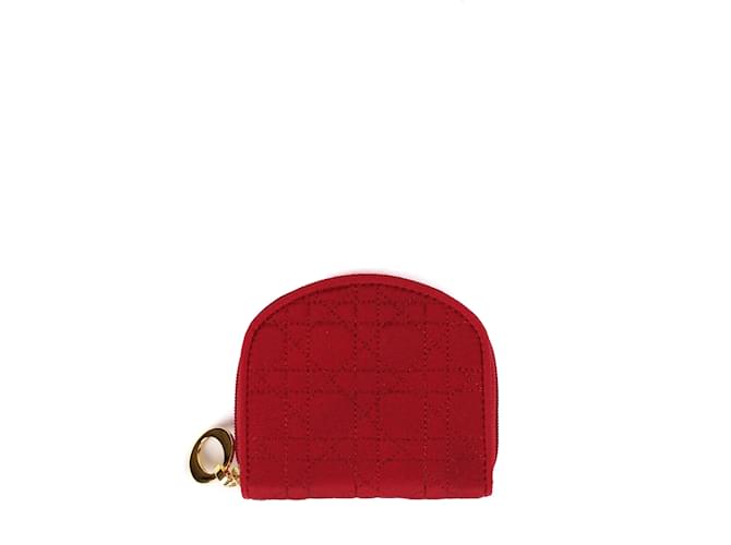 DIOR Portefeuilles Lady Dior Toile Rouge  ref.1042775