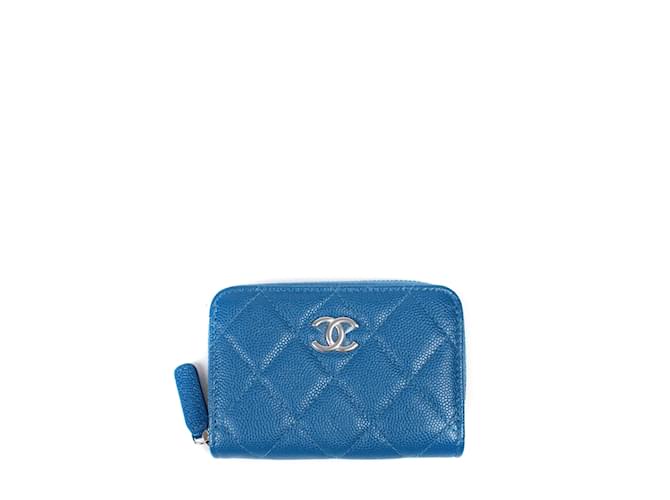 CHANEL Wallets Timeless/classique Blue Leather  ref.1042809